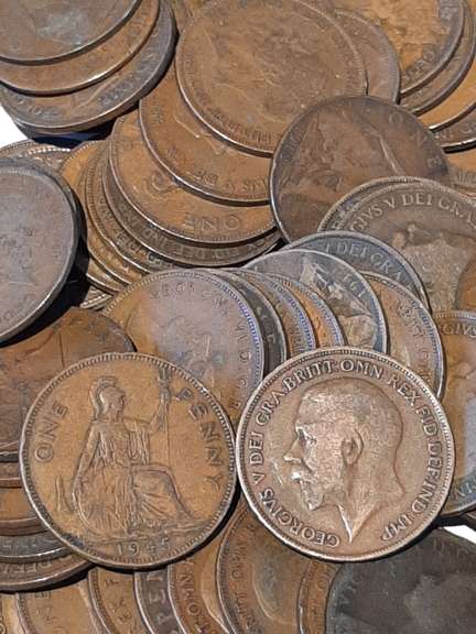 150 Assorted British Copper Pennies