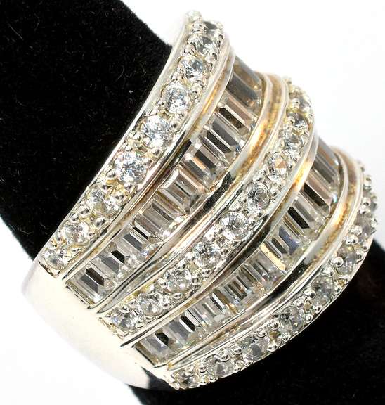 Sterling Silver CZ Cocktail Ring