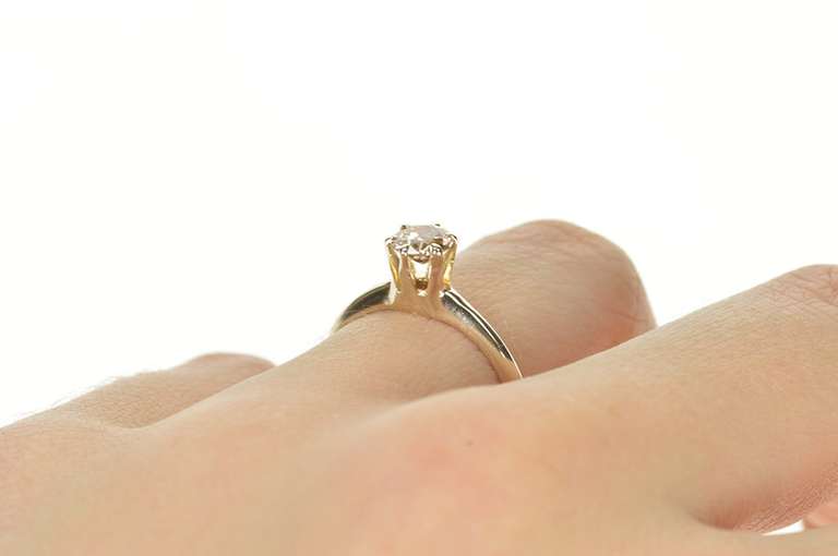 14K White Gold 0.46 Ct Diamond Solitaire Engagement Ring