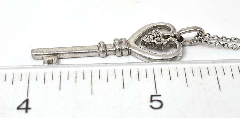 Vintage Key To My Heart Sterling Silver Necklace