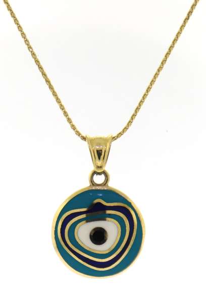 Beautiful Enamel Evil Eye Necklace