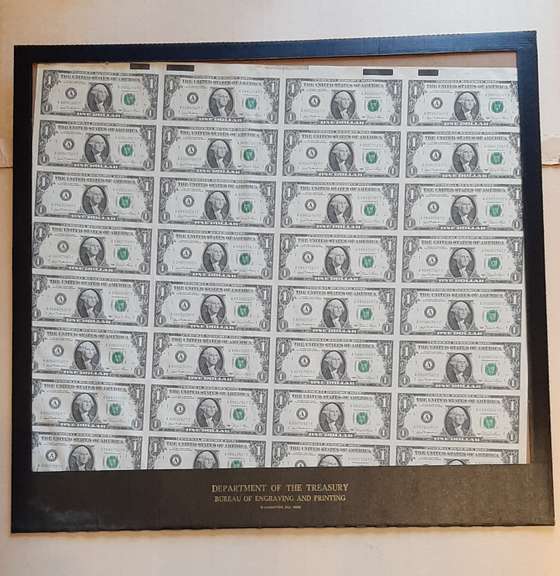 Uncut Sheet of 32 1981A Federal Reserve Notes