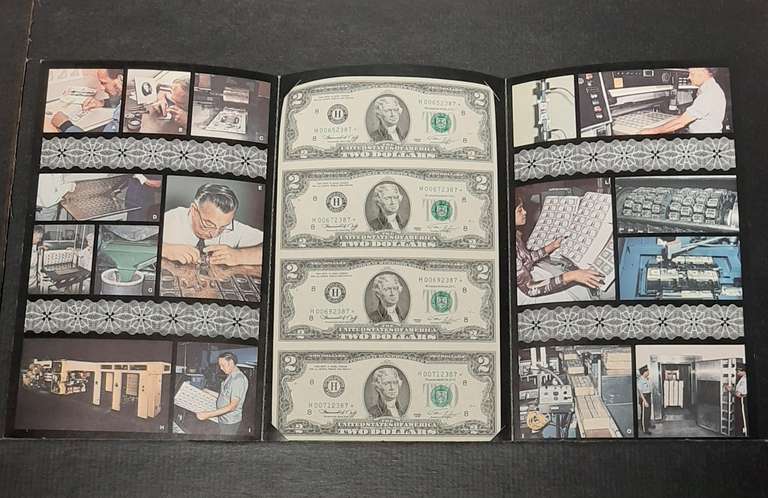 Uncut Sheet of Four 1976 $2 FRN Star Notes
