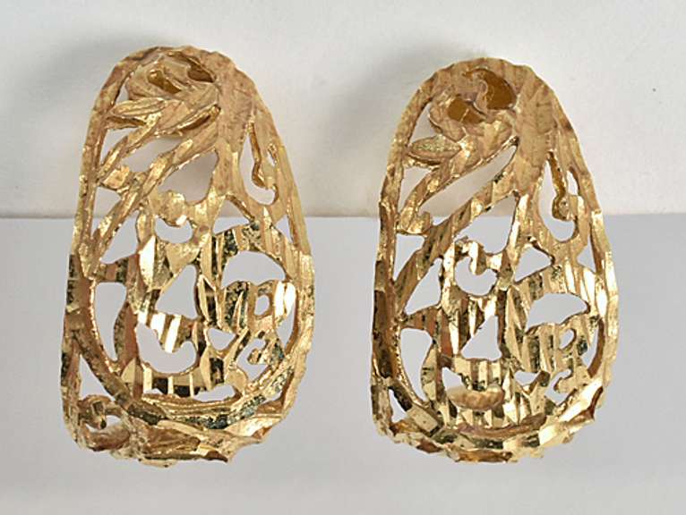 Sparkling Filigree J Hoop Earrings