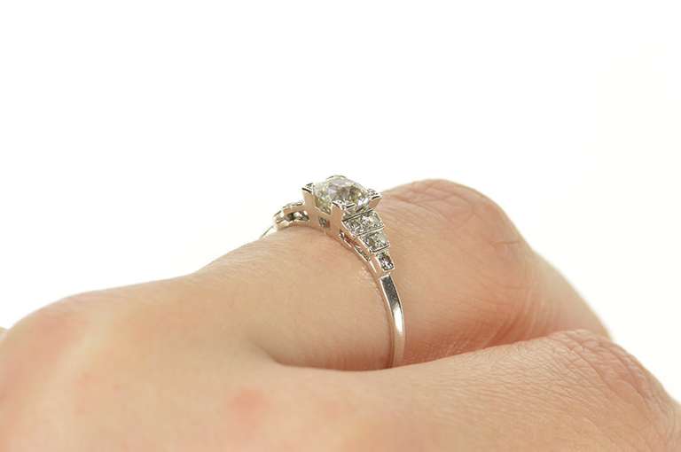 Platinum 1.05 Ctw Art Deco Diamond Engagement Ring