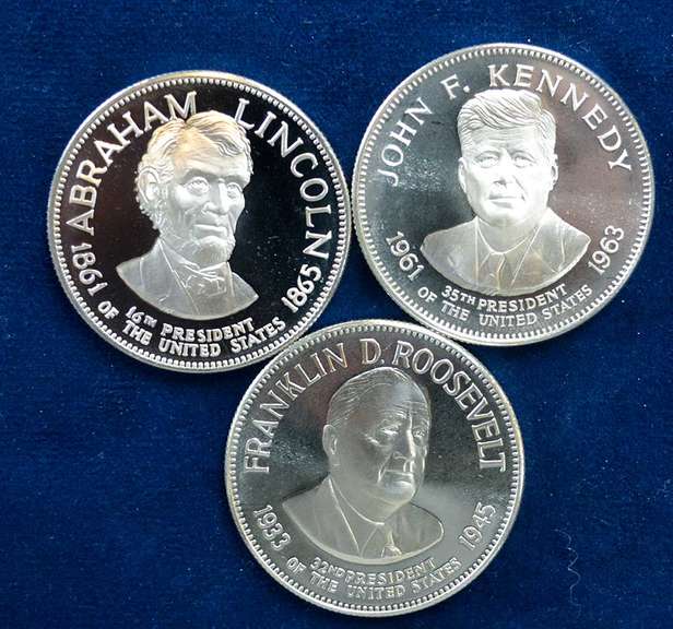 Lot Of Sterling Silver President Medals