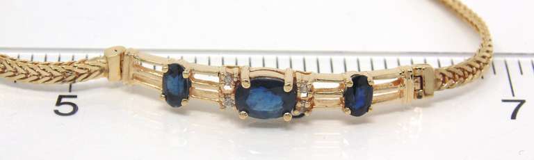 Charming Blue Sapphire & Diamond Accent Bracelet