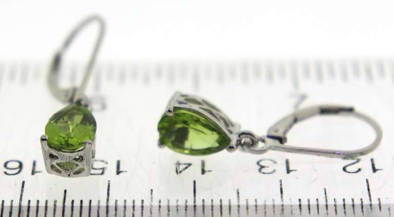 Sterling Silver Peridot Drop Earrings