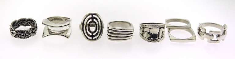 Group Lot of 8 Sterling Silver Rings