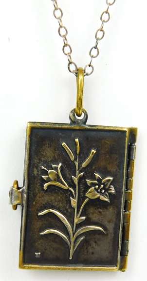 Early French Bible Picture Locket & Chain