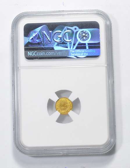 MS64 1868 1/4 Dollar Territorial Gold Round Indian Head - Graded NGC