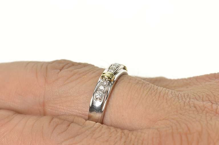 10K White Gold Two Tone Diamond Men's Wedding Band Ring