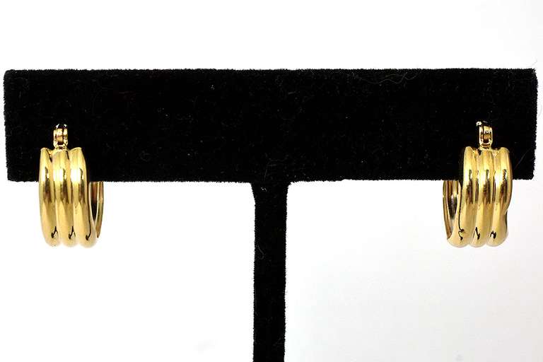 Segmented Hoop Earrings in 14KT Yellow Gold