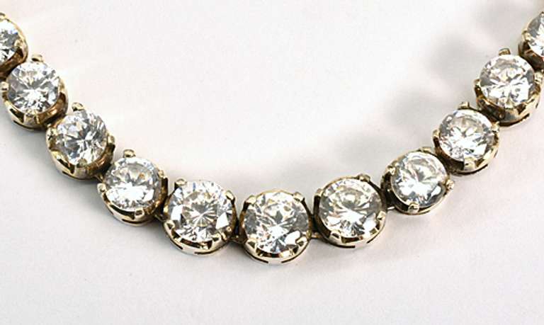 Sparkling CZ Sterling Tennis Necklace