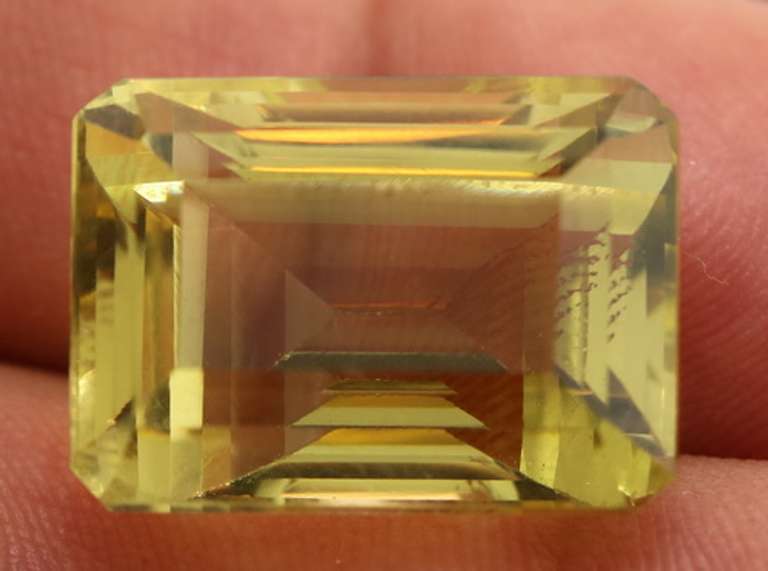 Double step cut 24.55ct lemon yellow Citrine