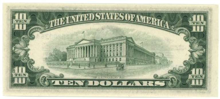 Choice CU 1953B Series $10 Blue Seal Silver Certificate