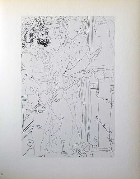 PABLO PICASSO, THREE COSTUMED FIGURES