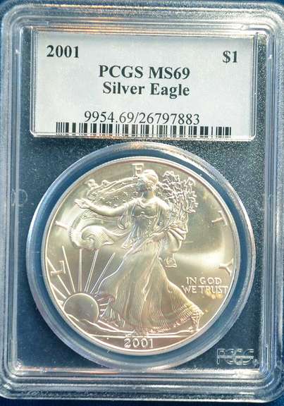 PCGS MS69 2001 Silver Eagle