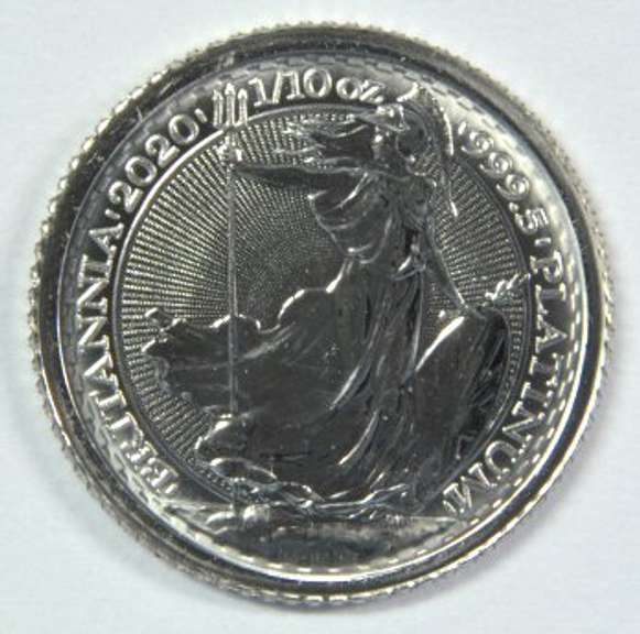 2020 Gem BU 10 Pounds Pure .999 Platinum Britannia coin