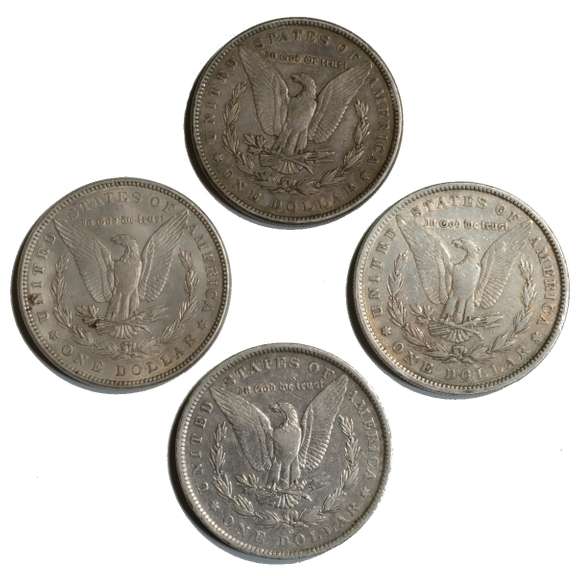 1879 1882 O 1882 &1884 Morgan Dollars