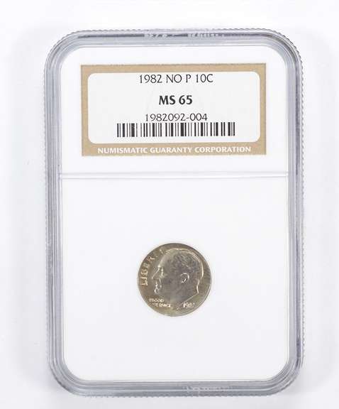 MS65 1982 Roosevelt Dime - No P - Graded NGC