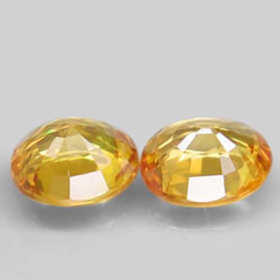 Glittering 1.25ct pair of golden Songean Sapphires