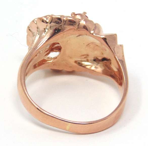 Vintage Rose Gold Ruby Bouquet Ring