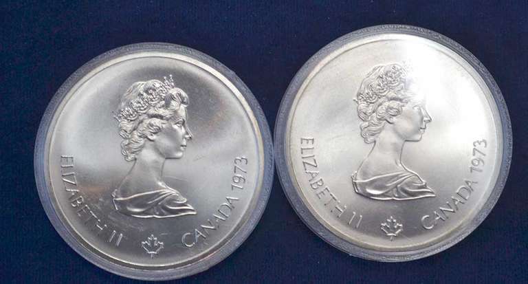Lot Of 2 1973 Canada 10 Dollar Olympic UNC