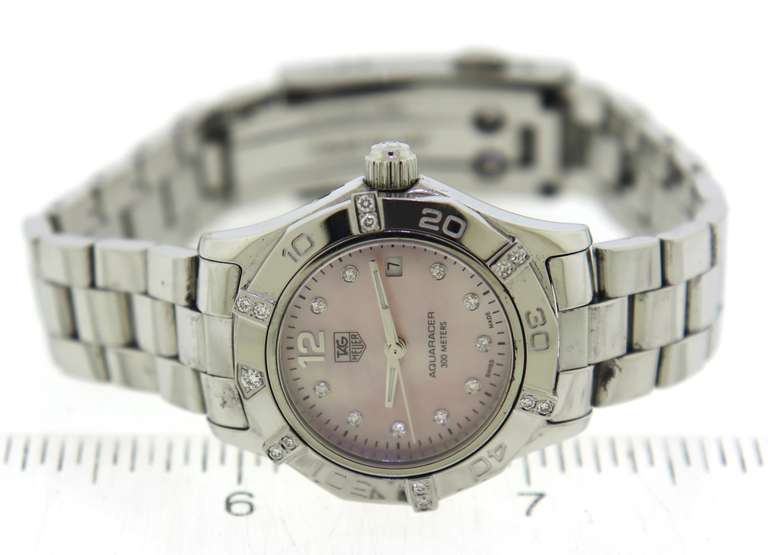 Tag Heuer Aquaracer Pink Mop Diamond Dial & Bezel