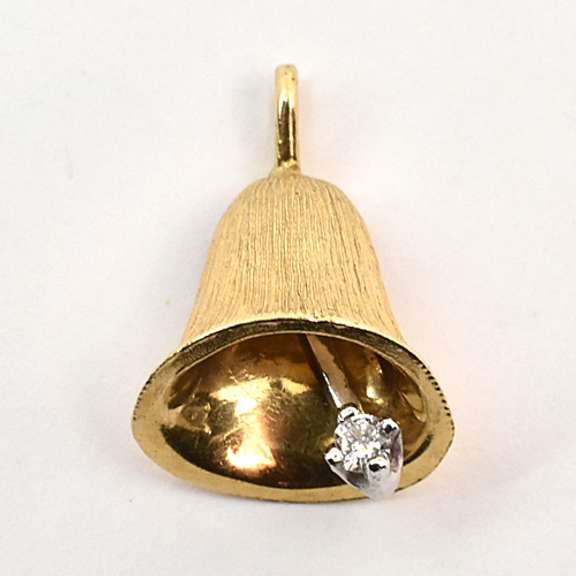 Vintage Bell Charm with Diamond