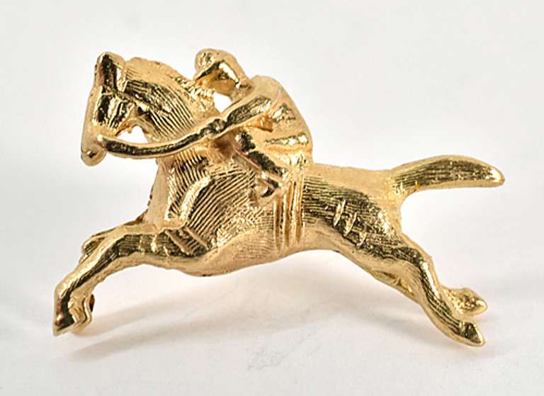 Neat Racehorse and Jockey Tie Tack