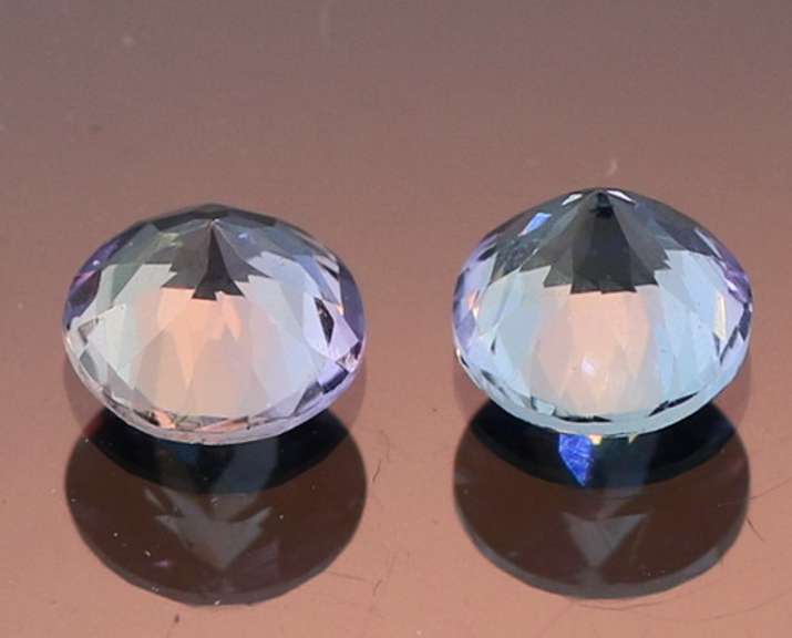 Glittering 1.41ct pair of silvery blue Tanzanite