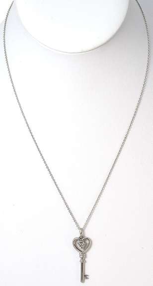 Vintage Key To My Heart Sterling Silver Necklace