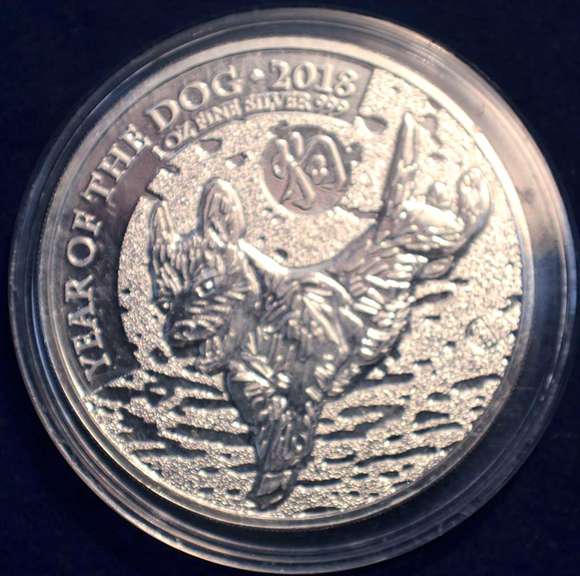 2018 Year Of The Dog 2 Pound 1 OZ Silver Coin Great Britain