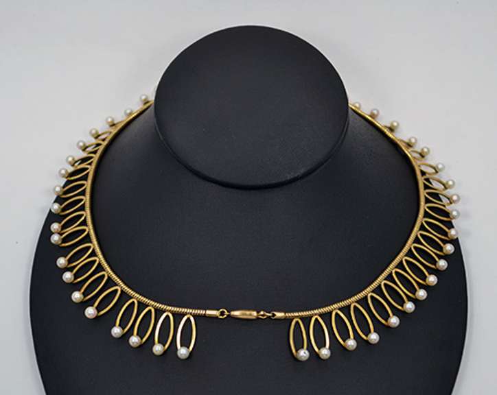 Vintage Unique Gold Plated Necklace by Krementz & Co