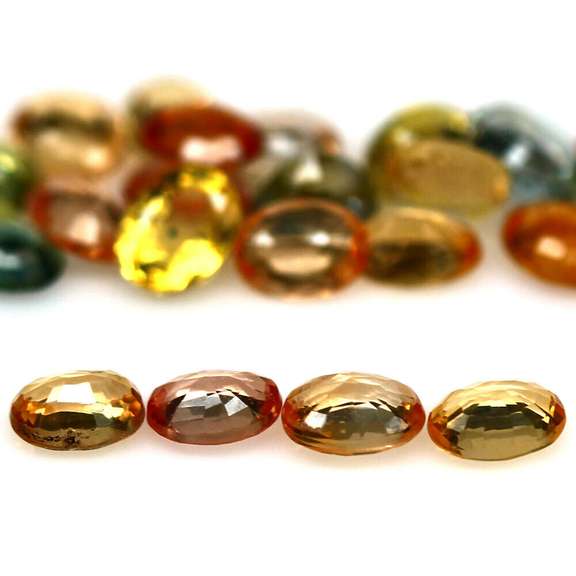 Glittering 6.73ct fancy color Sapphire set