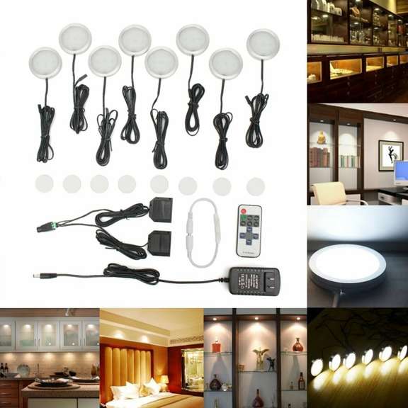 8PCS LED Cabinet Light White Dimmable