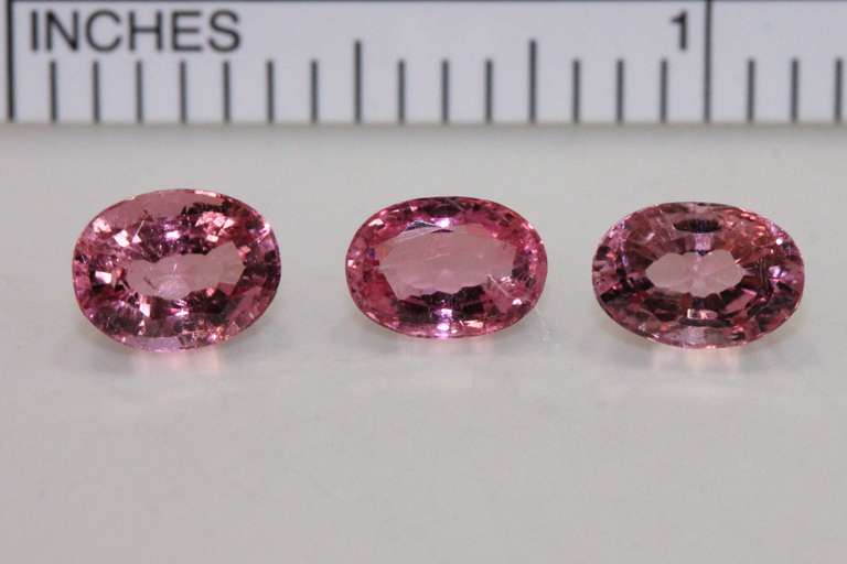 Alluring Natural Pink  Tourmaline - Suite of 3