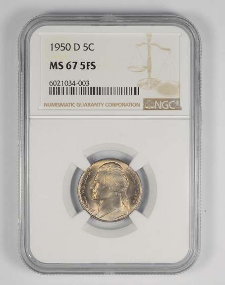 MS67 5FS 1950-D Jefferson Nickel - Graded NGC