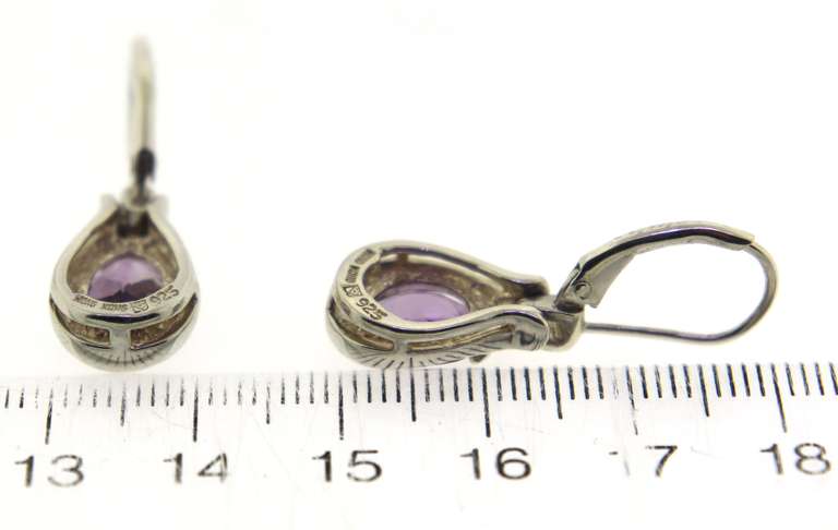 Sterling Silver Amethyst Drop Earrings