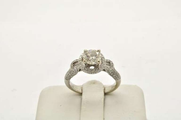 14k gold ladies diamond engagement ring 1.50 carats
