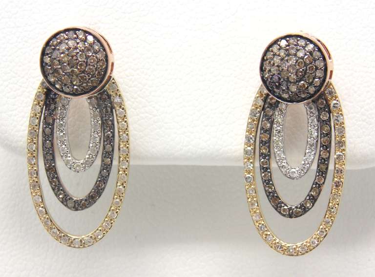 Wonderful Choice & White Diamond Loop Earrings