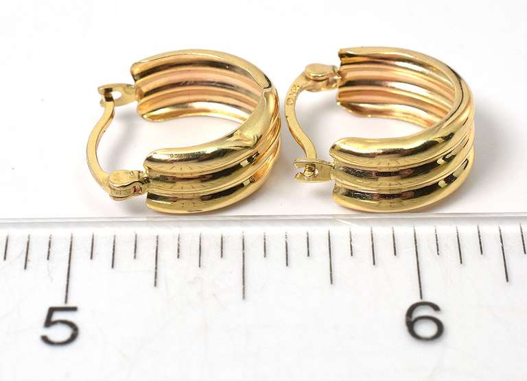 Segmented Hoop Earrings in 14KT Yellow Gold