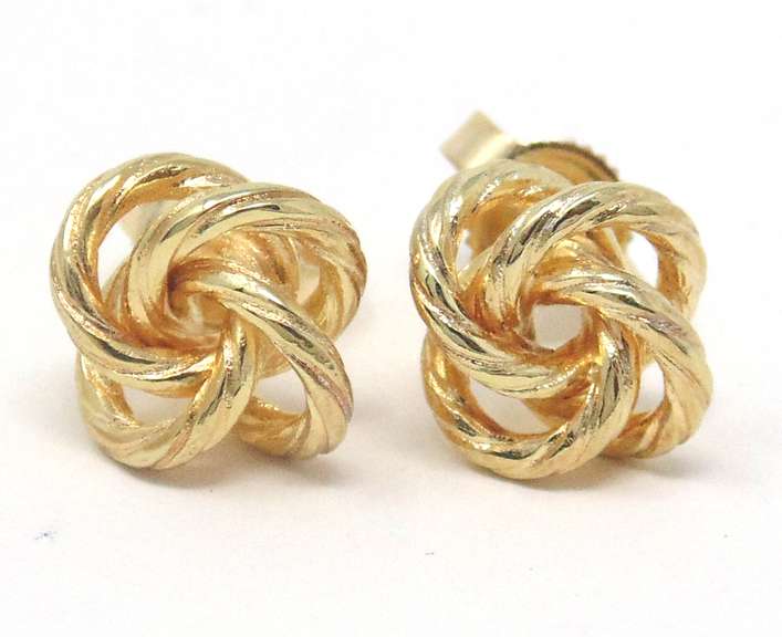 Stunning Yellow Gold Knot Earrings