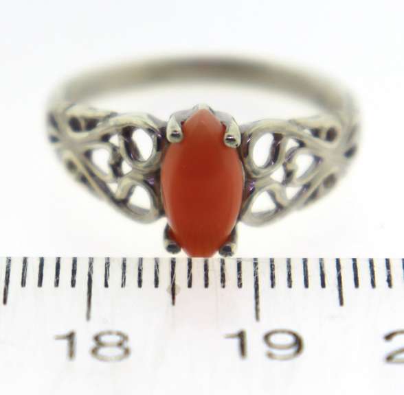 Sterling Silver Coral Ring