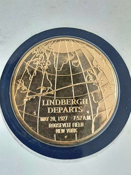 Air &Space Two 24 K on Sterling Lindburgh Medals And Soyuz Sterling Proof Medal