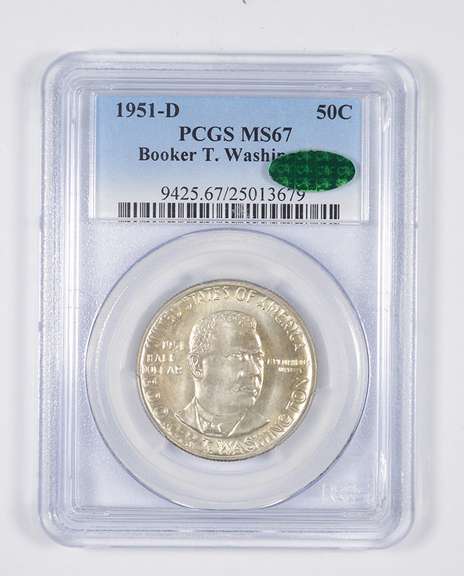 MS67 CAC 1951-D Booker T. Washington Commemorative Half Dollar - PCGS