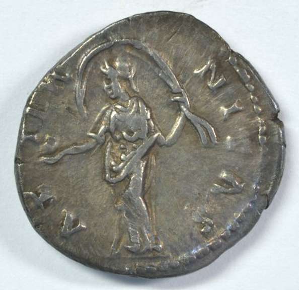 Original Near Mint Faustina I Roman Silver Denarius 141