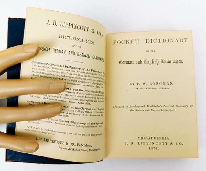 1877 2 Vol. German & English Pocket Dictionaries