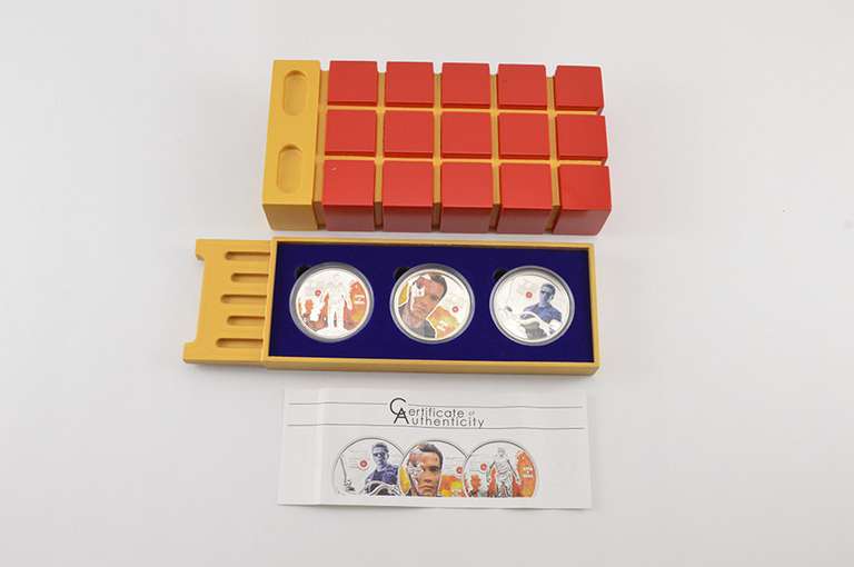 2011 Cook Islands $5 Terminator 25g .925 Silver 3 Coin Set Box & COA